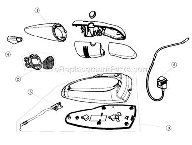 Page A Diagram and Parts List for MCV1000  Dirt Devil Hand Vacuum